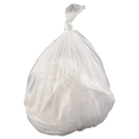 High-Density Commercial Can Liners, 45 gal, 17 mic, 40  x 48 , Clear, Interleaved Roll, 25 Bags/Roll, 10 Rolls/Carton