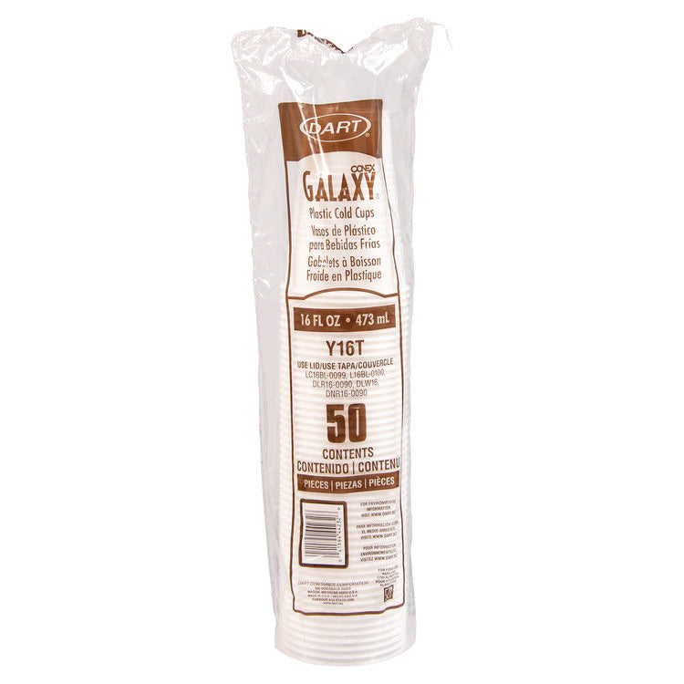 High-Impact Polystyrene Cold Cups, 16 oz, Translucent, 50 Cups/Sleeve, 20 Sleeves/Carton