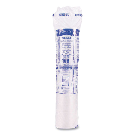 Straw-Slot Cold Cup Lids, Fits 9 oz to 20 oz Cups, Clear, 100/Pack