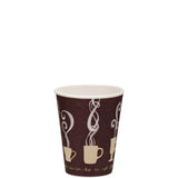 Thermoguard Insulated Paper Hot Cups, 8 oz, Steam Print Design, 1,000/Carton