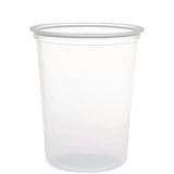 Microgourmet Plastic Deli Container, 32 oz, 4.7" Diameter x 5.7"h, Clear, 500/Carton