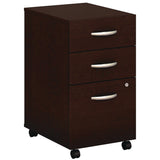 Series C Mobile Pedestal File, Left/Right, 3-Drawer: Box/Box/File, Legal/Letter/A4/A5, Cherry/Gray, 15.75 x 20.25 x 27.88
