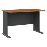 Series A Collection Workstation Desk, 47.63" x 26.88" x 29.88", Natural Cherry/Slate Gray