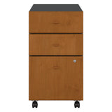 Mobile Pedestal File, Left/Right, 3-Drawers: Box/Box/File, Legal/Letter/A4/A5, Cherry/Gray, 15.75" x 20.25" x 27.88"