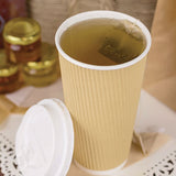 Ripple Hot Cups, 20 oz, Kraft/White, 500/Carton