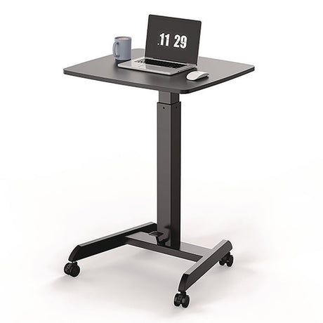 Mobile Sit-to-Stand Desk, 23.5 x 20.5 x 29.75 to 44.25, Black