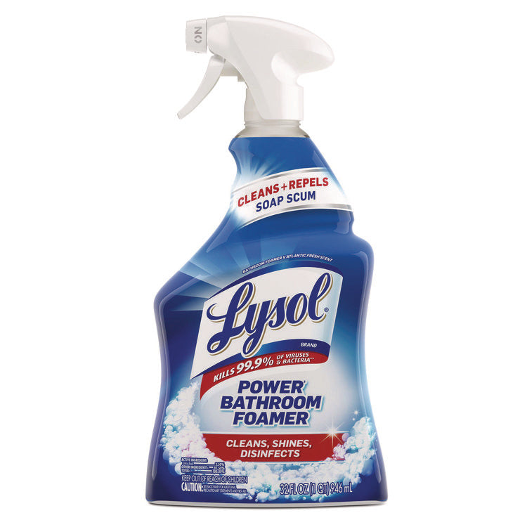 Disinfectant Power Bathroom Foamer, Liquid, Unscented, 32 oz Spray Bottle, 12/Carton