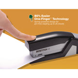 InJoy One-Finger 3-in-1 Eco-Friendly Compact Stapler, 20-Sheet Capacity, Black