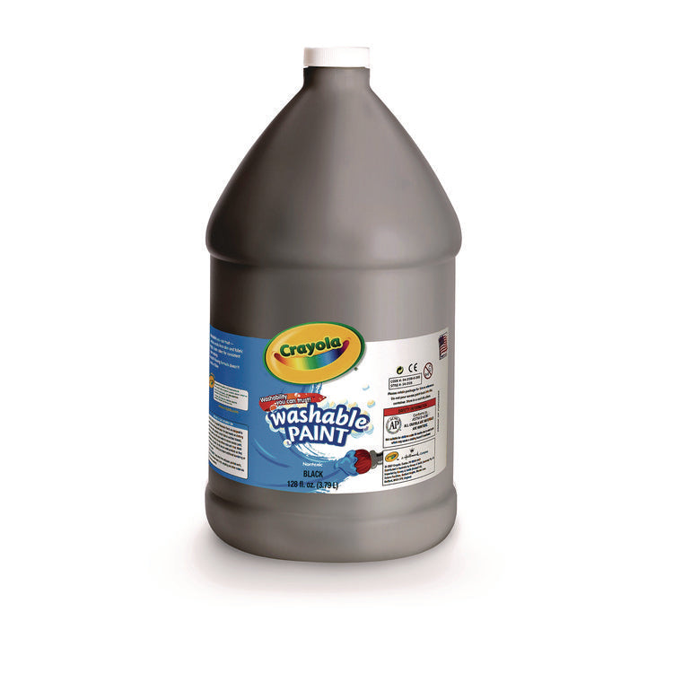 Washable Paint, Black, 1 gal Bottle