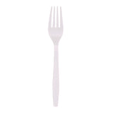 Heavyweight Polypropylene Cutlery, Fork, White, 1000/Carton