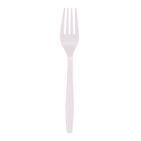 Heavyweight Polypropylene Cutlery, Fork, White, 1000/Carton