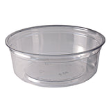 Recycleware Round Deli Container, 8 oz, 4.6  Diameter x 1.7  h, Clear, Plastic, 500/Carton