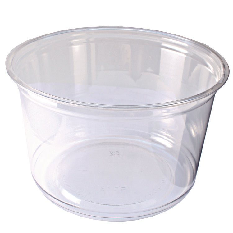 Recycleware Round Deli Container, 16 oz, 4.6  Diameter x 3  h, Clear, Plastic, 500/Carton