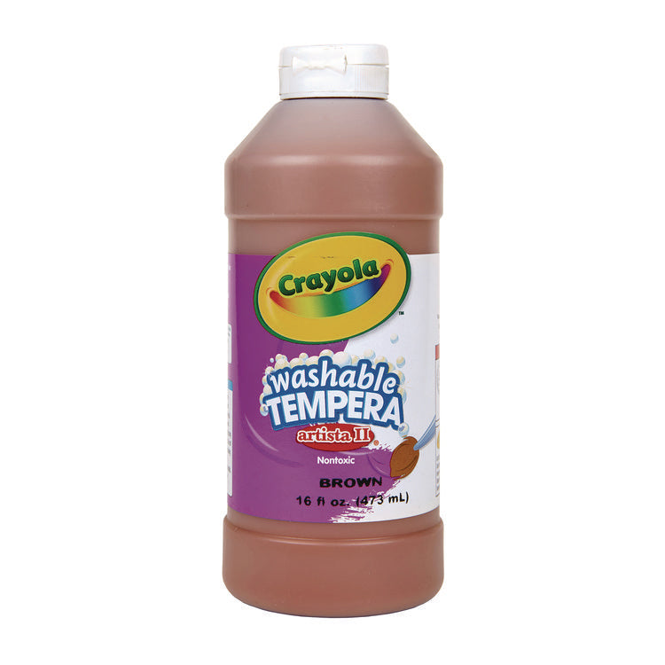 Artista II Washable Tempera Paint, Brown, 16 oz Bottle