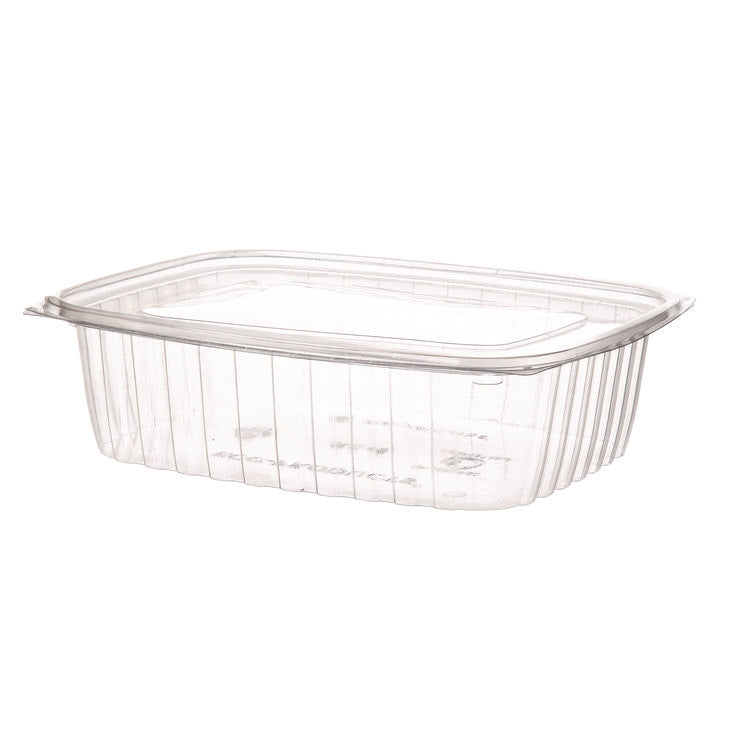 Renewable and Compostable Rectangular Deli Containers, 48 oz, 8 x 6 x 2, Clear, Plastic, 50/Pack, 4 Packs/Carton