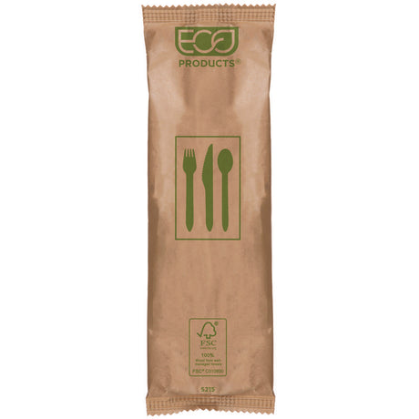 Wood Cutlery, Fork/Knife/Spoon/Napkin, Natural, 500/Carton