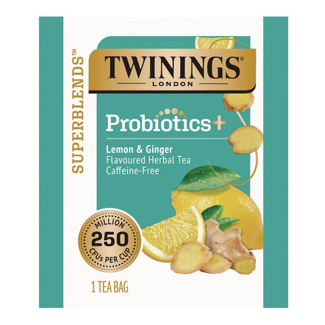 Probiotics Lemon and Ginger Herbal Tea Bags, 0.05 oz, 18/Box