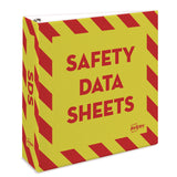 Heavy-Duty Preprinted Safety Data Sheet Binder, 3 Rings, 3" Capacity, 11 x 8.5, Yellow/Red