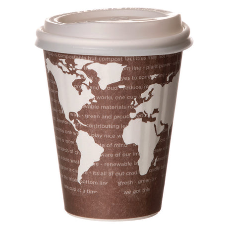 World Art Renewable and Compostable Insulated Hot Cups, PLA, 8 oz, 40/Pack, 20 Packs/Carton