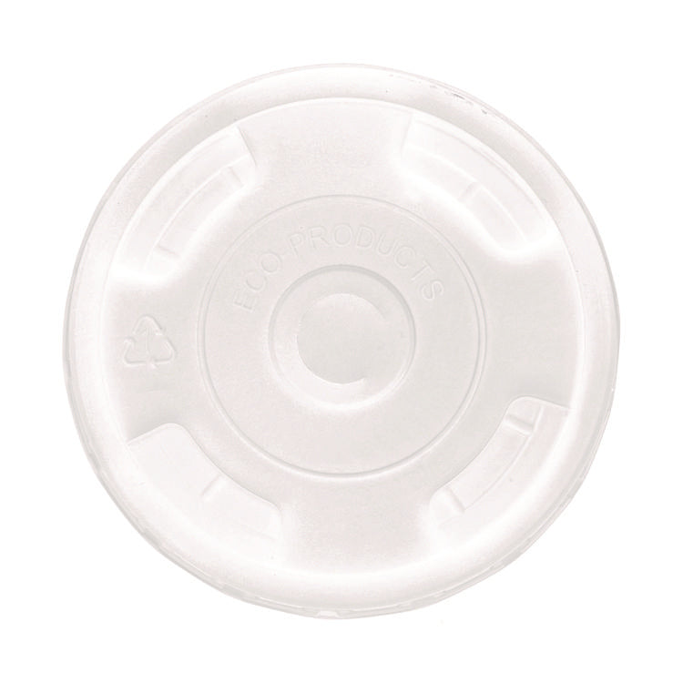 BlueStripe Recycled Content Cold Cup Flat Lids, Fits 9 oz to 24 oz Cups, Clear, 100/Pack, 10 Packs/Carton