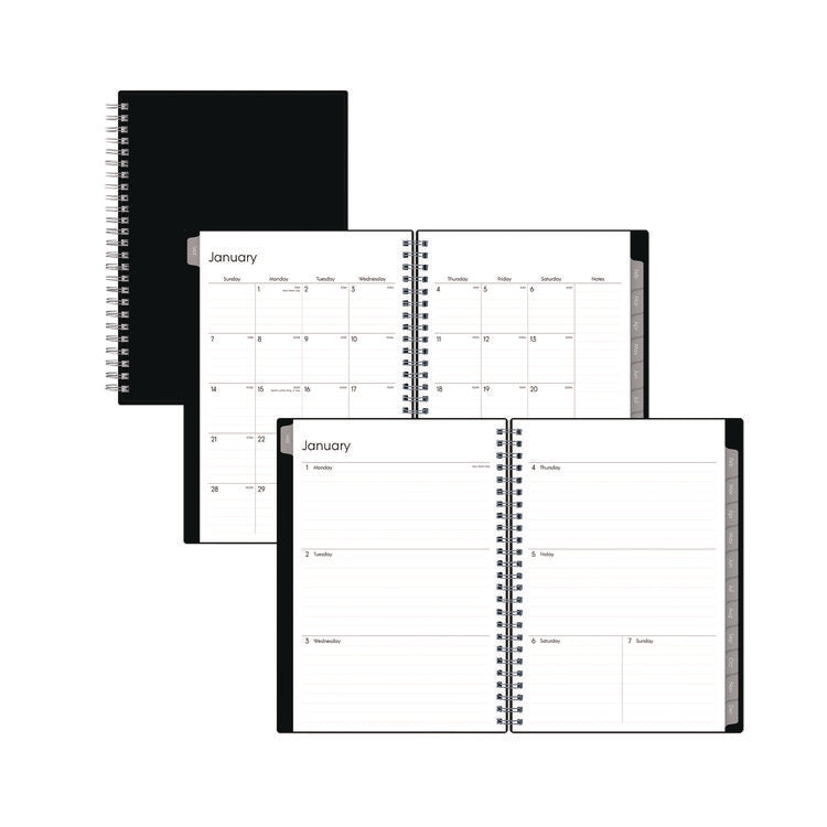 Enterprise Weekly/Monthly Notes Planner, 8.63  x 5.88 , Black Cover, 12-Month (Jan to Dec): 2025