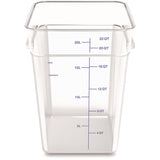 Squares Polycarbonate Food Storage Container, 22 qt, 11 13 x 11.13 x 15.72, Clear, Plastic