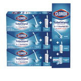 ToiletWand Disposable Toilet Cleaning System: Handle, Caddy and Refills, White, 6/Carton
