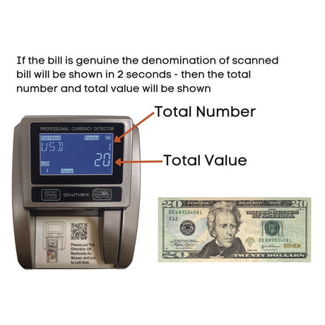 Counterfeit Detector Machine, Color  Infrared  Magnetic Strip Detection  Magnetic Ink  Size, 4.5 x 5.5 x 3.5