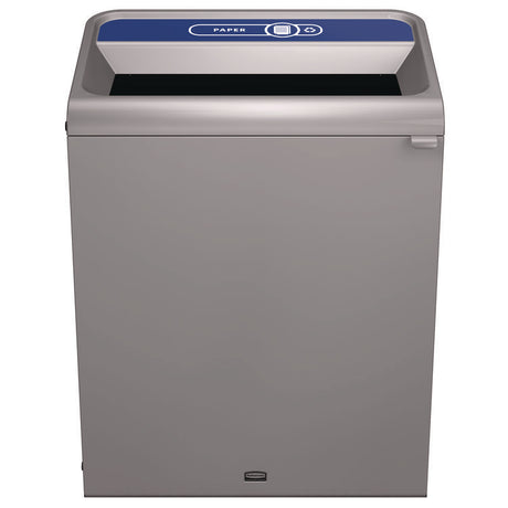 Configure Indoor Recycling Waste Receptacle, Mixed Recycling, 33 gal, Metal, Gray