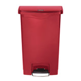 Streamline Resin Step-On Container, Front Step Style, 8 gal, Polyethylene, Red