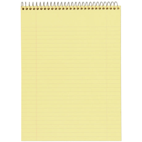 Stiff-Back Wire Bound Notepad, Wide/Legal Rule, Canary/Blue Cover, 70 Canary-Yellow 8.5 x 11.5 Sheets