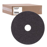 Stripping Floor Pads, 21" Diameter, Black, 5/Carton