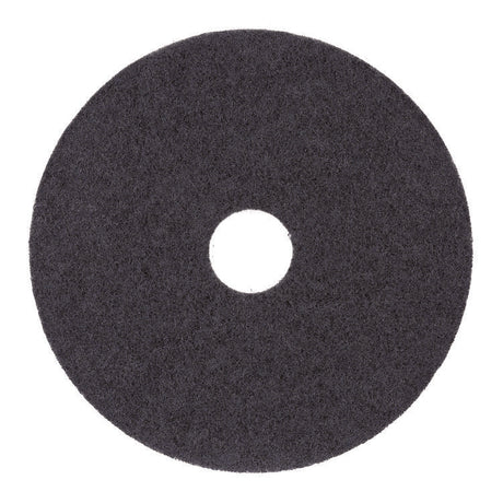 Stripping Floor Pads, 15" Diameter, Black, 5/Carton