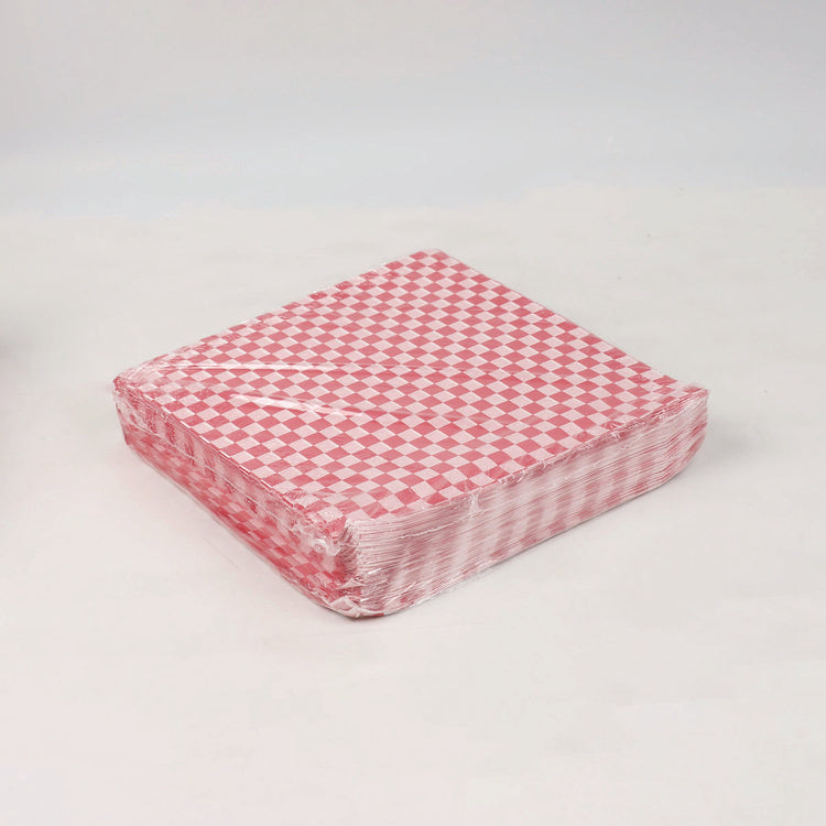 Grease-Resistant Food Wrap, 12  x 12 , Red Check, 5,000/Carton