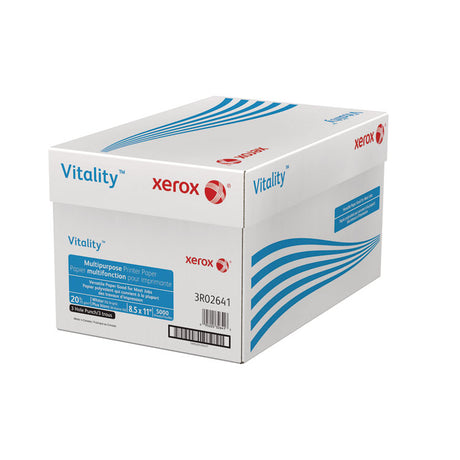 Vitality Multipurpose Print Paper, 92 Bright, 3-Hole, 20 lb Bond Weight, 8.5 x 11, 500 Sheets/Ream, 10 Reams/Carton