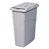 Slim Jim Confidential Document Waste Receptacle with Lid, 23 gal, Light Gray
