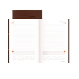 One-Day-Per-Page Planning Notebook, 9 x 6, Dark Brown/Orange Cover, 12-Month (Jan to Dec): 2024