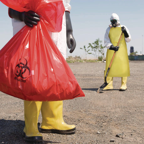 A70 Chemical Spray Protection Aprons, Polyethylene-Coated Fabric, One Size Fits Most, Yellow, 100/Carton