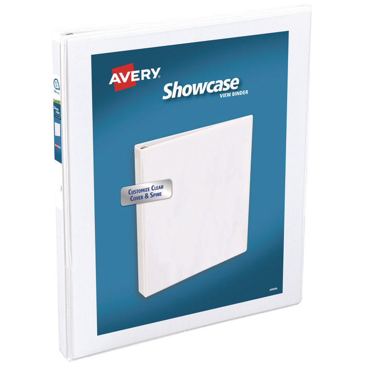 Showcase Economy View Binders with Slant Rings, 3 Rings, 0.5" Capacity, 11 x 8.5, White