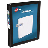 Showcase Economy View Binders with Slant Rings, 3 Rings, 1" Capacity, 11 x 8.5, Black