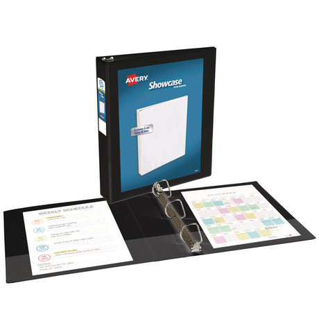 Showcase Economy View Binders with Slant Rings, 3 Rings, 1.5" Capacity, 11 x 8.5, Black