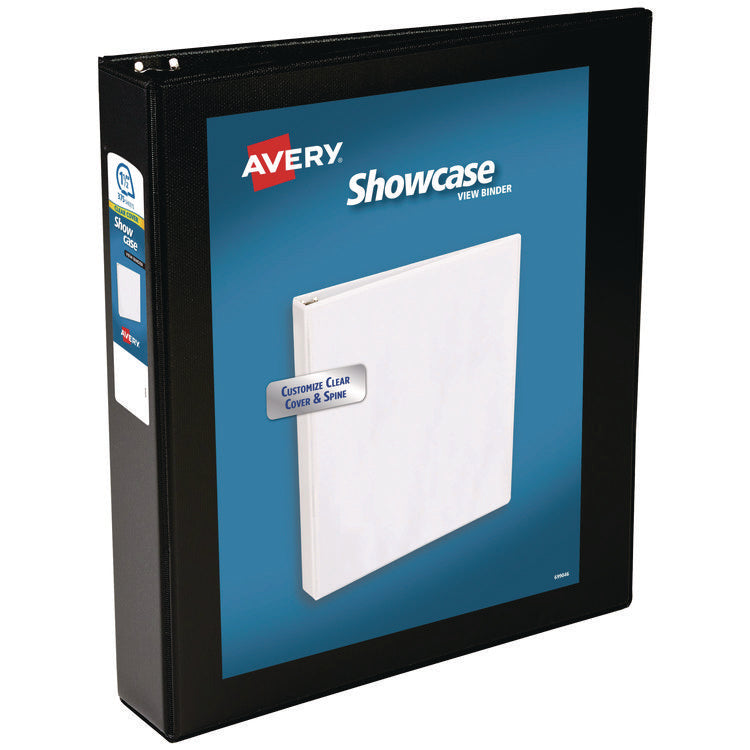 Showcase Economy View Binders with Slant Rings, 3 Rings, 1.5" Capacity, 11 x 8.5, Black