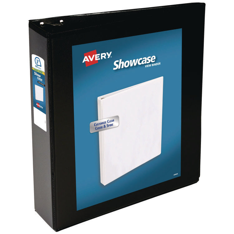 Showcase Economy View Binders with Slant Rings, 3 Rings, 3" Capacity, 11 x 8.5, Black