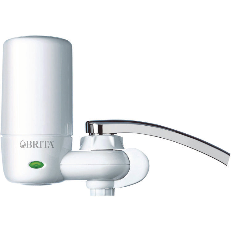 Water Faucet Mount Filtration System, Filter Change Reminder, White, 4/Carton