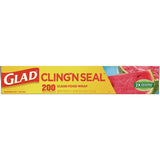 ClingWrap Plastic Wrap, 200 Square Foot Roll, Clear, 12 Rolls/Carton