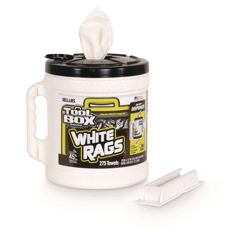 Z300 Wipers Big Grip Dispenser, 1-Ply, 10 x 12, White, 2/Carton