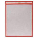 Reusable Dry Erase Pockets, 9 x 12, Neon Red, 30/Pack