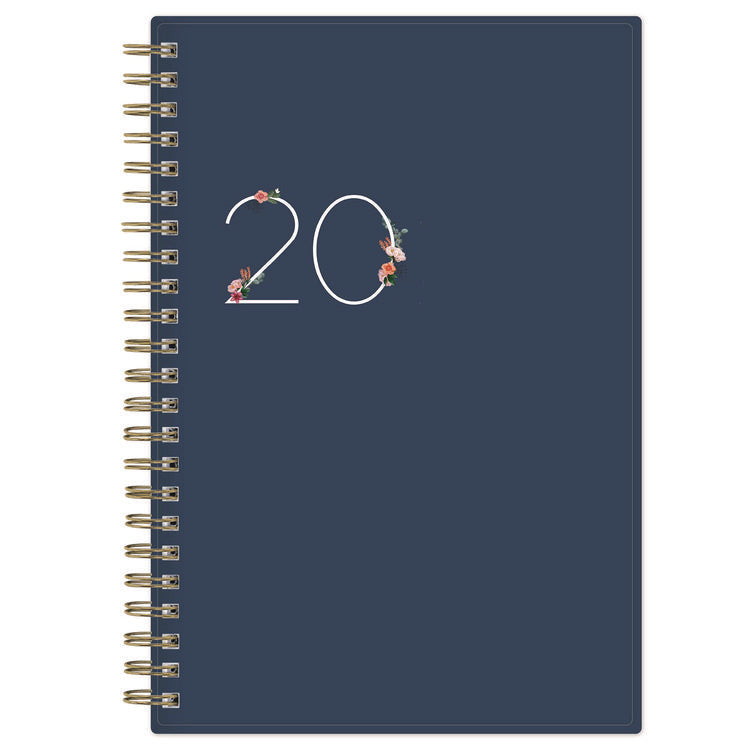 Ashlyn Weekly/Monthly Planner, Floral Artwork, 8 x 5, Navy/Multicolor Cover, 12-Month (Jan to Dec): 2025