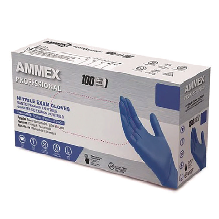 Nitrile Exam Gloves, Powder-Free, Large, Blue, 100/Box