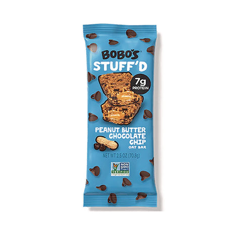 Stuff D Peanut Butter and Chocolate Chip Oat Bar, 2.5 oz Bar, 12/Box